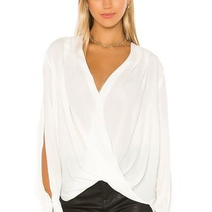 7 for All Mankind Draped V Neck Top